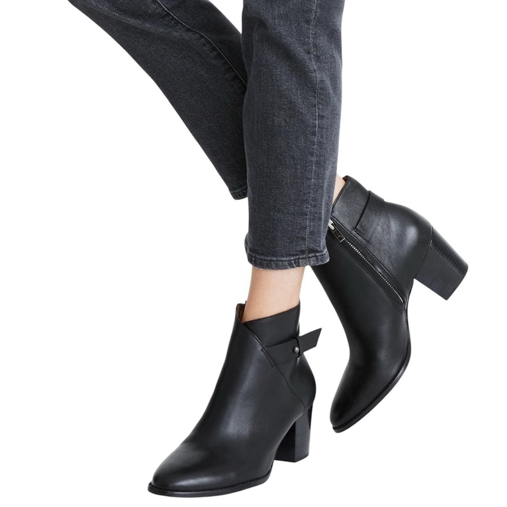 Madewell Black Leather Kelci Heeled Boot Women's Size 9